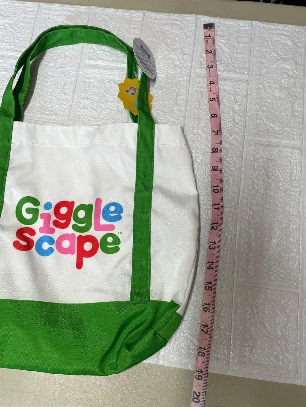 Target Gigglescape Summer Market Tote Plush Play Food Bag Green White NWT 8in